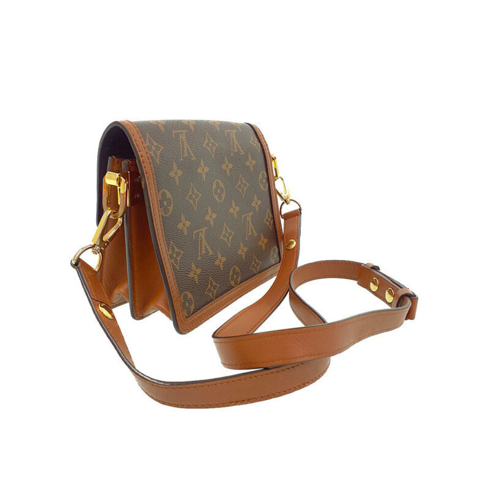 Louis Vuitton Bag Reverse Leather Brown Monogram Dauphine Shoulder